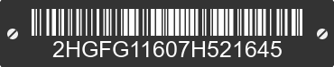 2007 HONDA Civic 2HGFG11607H521645 VIN decoded