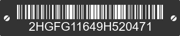 2009 HONDA Civic 2HGFG11649H520471 VIN decoded