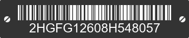2008 HONDA Civic 2HGFG12608H548057 VIN decoded