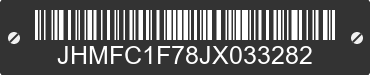 2018 HONDA Civic JHMFC1F78JX033282 VIN decoded