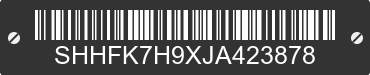 2018 HONDA Civic SHHFK7H9XJA423878 VIN decoded