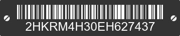 2014 HONDA CR-V 2HKRM4H30EH627437 VIN decoded