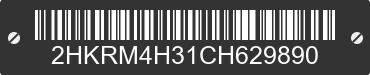 2012 HONDA CR-V 2HKRM4H31CH629890 VIN decoded