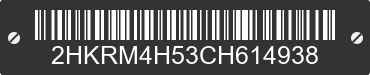 2012 HONDA CR-V 2HKRM4H53CH614938 VIN decoded