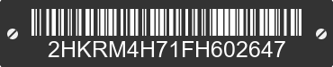2015 HONDA CR-V 2HKRM4H71FH602647 VIN decoded