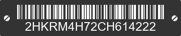 2012 HONDA CR-V 2HKRM4H72CH614222 VIN decoded