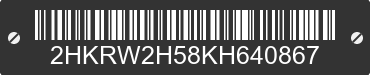 2019 HONDA CR-V 2HKRW2H58KH640867 VIN decoded