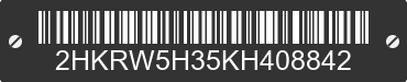 2019 HONDA CR-V 2HKRW5H35KH408842 VIN decoded