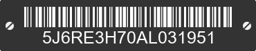 2010 HONDA CR-V 5J6RE3H70AL031951 VIN decoded