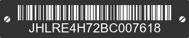 2011 HONDA CR-V JHLRE4H72BC007618 VIN decoded