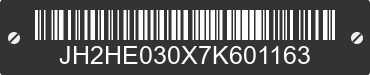 2007 HONDA CRF100F JH2HE030X7K601163 VIN decoded