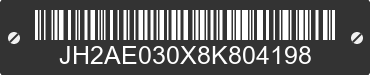 2008 HONDA CRF50F JH2AE030X8K804198 VIN decoded