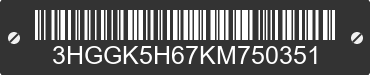 2019 HONDA Fit 3HGGK5H67KM750351 VIN decoded