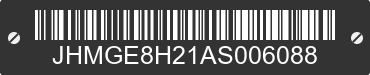 2010 HONDA Fit JHMGE8H21AS006088 VIN decoded