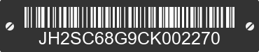 2012 HONDA Gold Wing JH2SC68G9CK002270 VIN decoded
