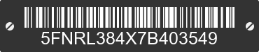 2007 HONDA Odyssey 5FNRL384X7B403549 VIN decoded