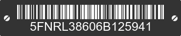 2006 HONDA Odyssey 5FNRL38606B125941 VIN decoded