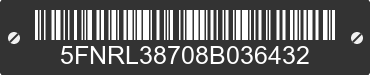 2008 HONDA Odyssey 5FNRL38708B036432 VIN decoded