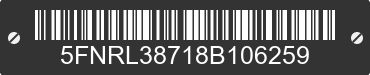 2008 HONDA Odyssey 5FNRL38718B106259 VIN decoded