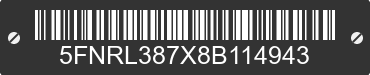 2008 HONDA Odyssey 5FNRL387X8B114943 VIN decoded