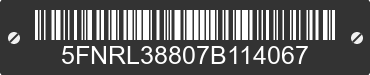 2007 HONDA Odyssey 5FNRL38807B114067 VIN decoded