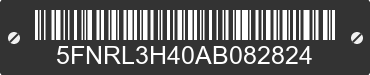 2010 HONDA Odyssey 5FNRL3H40AB082824 VIN decoded