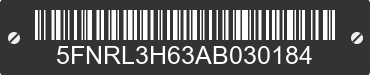 2010 HONDA Odyssey 5FNRL3H63AB030184 VIN decoded