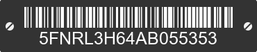 2010 HONDA Odyssey 5FNRL3H64AB055353 VIN decoded
