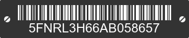 2010 HONDA Odyssey 5FNRL3H66AB058657 VIN decoded