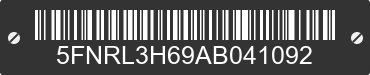 2010 HONDA Odyssey 5FNRL3H69AB041092 VIN decoded