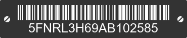 2010 HONDA Odyssey 5FNRL3H69AB102585 VIN decoded