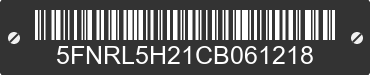 2012 HONDA Odyssey 5FNRL5H21CB061218 VIN decoded