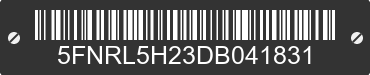 2013 HONDA Odyssey 5FNRL5H23DB041831 VIN decoded