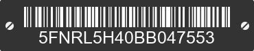 2011 HONDA Odyssey 5FNRL5H40BB047553 VIN decoded