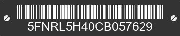 2012 HONDA Odyssey 5FNRL5H40CB057629 VIN decoded