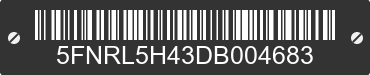 2013 HONDA Odyssey 5FNRL5H43DB004683 VIN decoded