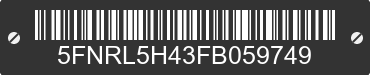 2015 HONDA Odyssey 5FNRL5H43FB059749 VIN decoded