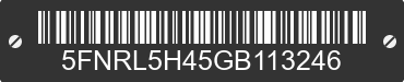 2016 HONDA Odyssey 5FNRL5H45GB113246 VIN decoded