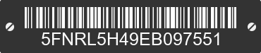 2014 HONDA Odyssey 5FNRL5H49EB097551 VIN decoded
