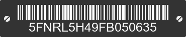 2015 HONDA Odyssey 5FNRL5H49FB050635 VIN decoded
