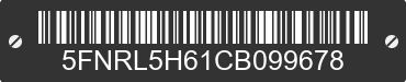 2012 HONDA Odyssey 5FNRL5H61CB099678 VIN decoded