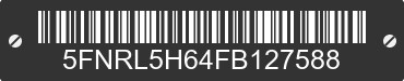 2015 HONDA Odyssey 5FNRL5H64FB127588 VIN decoded
