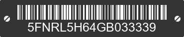 2016 HONDA Odyssey 5FNRL5H64GB033339 VIN decoded