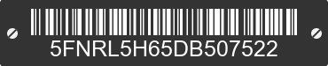 2013 HONDA Odyssey 5FNRL5H65DB507522 VIN decoded