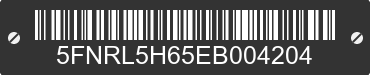 2014 HONDA Odyssey 5FNRL5H65EB004204 VIN decoded
