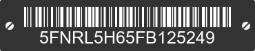 2015 HONDA Odyssey 5FNRL5H65FB125249 VIN decoded
