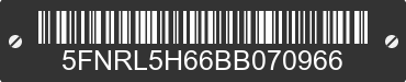 2011 HONDA Odyssey 5FNRL5H66BB070966 VIN decoded