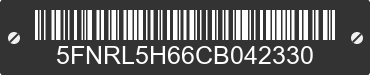 2012 HONDA Odyssey 5FNRL5H66CB042330 VIN decoded