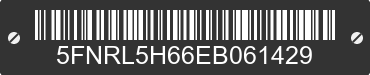 2014 HONDA Odyssey 5FNRL5H66EB061429 VIN decoded