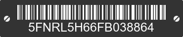 2015 HONDA Odyssey 5FNRL5H66FB038864 VIN decoded